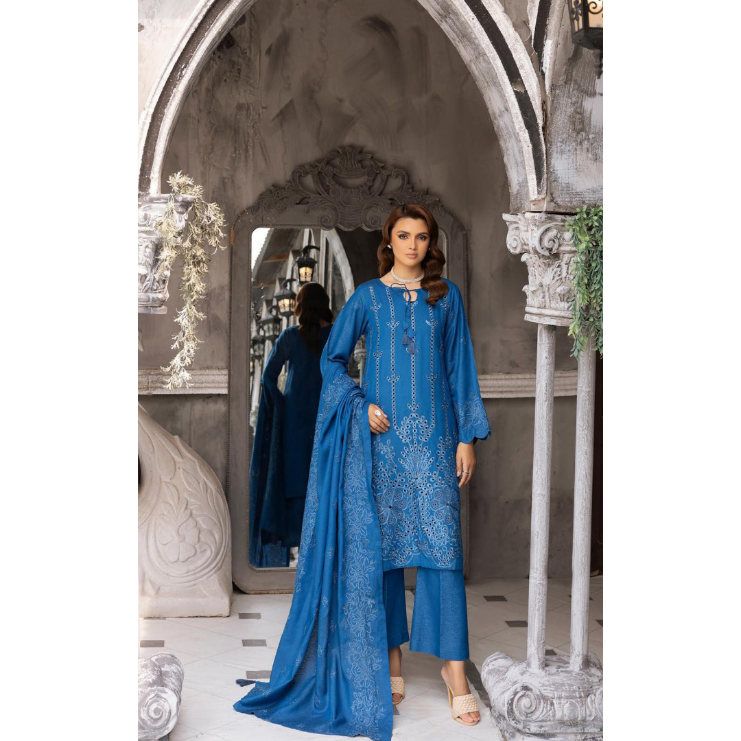 3 Piece – Unstitched Cutwork Embroidered Suit – SN5628010