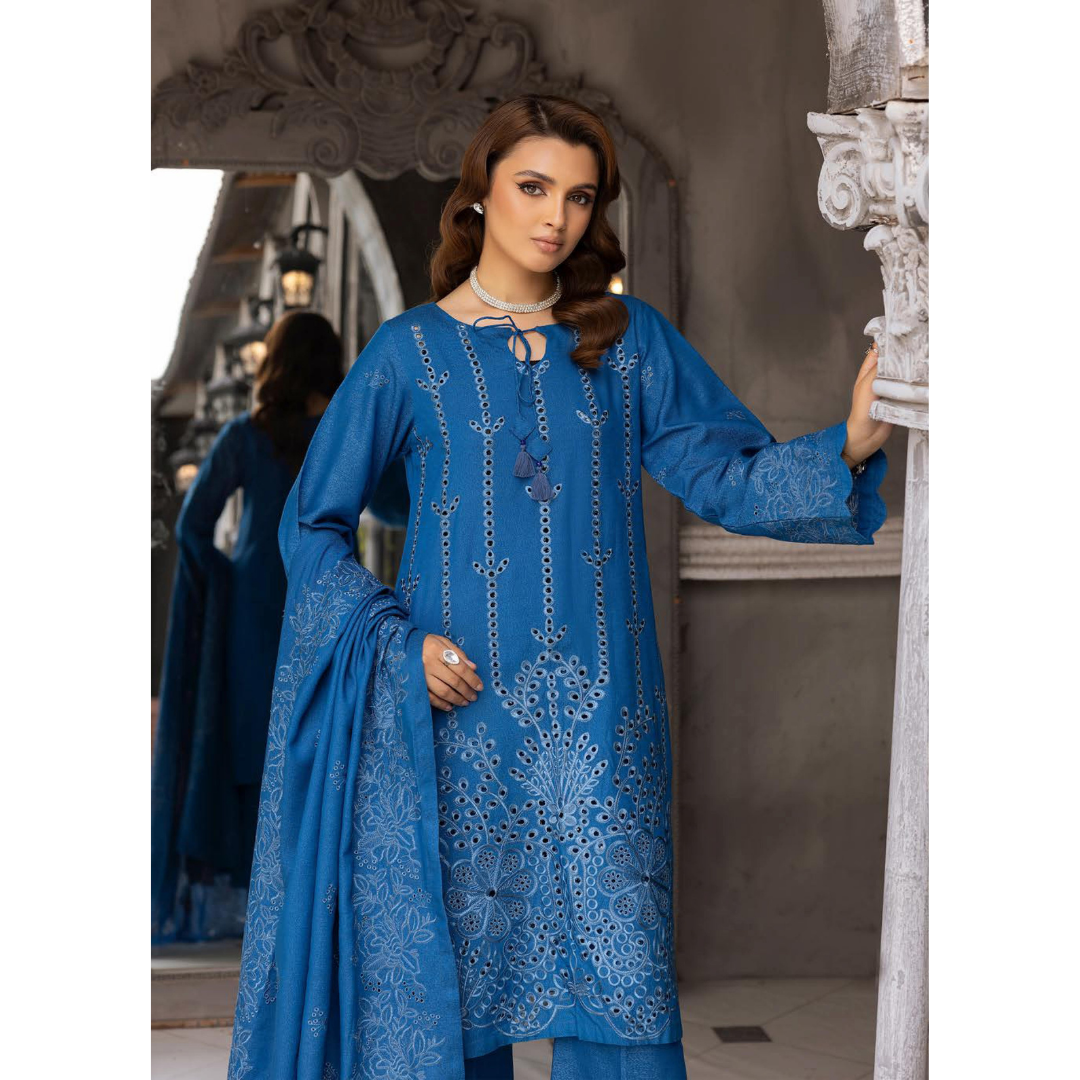 3 Piece – Unstitched Cutwork Embroidered Suit – SN5628010