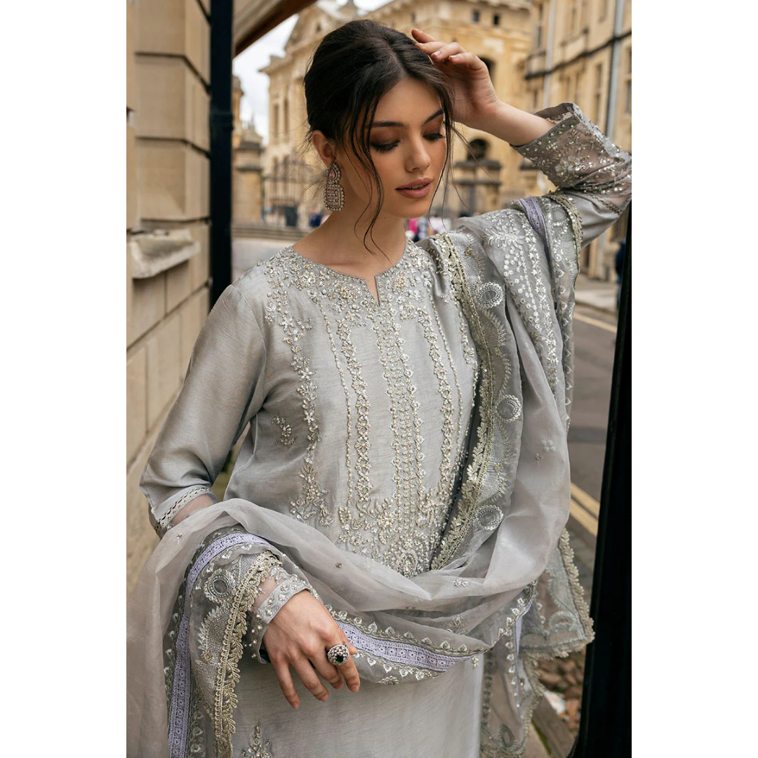 3 Piece- Embroidered Adda Work Suit-AHXANF08