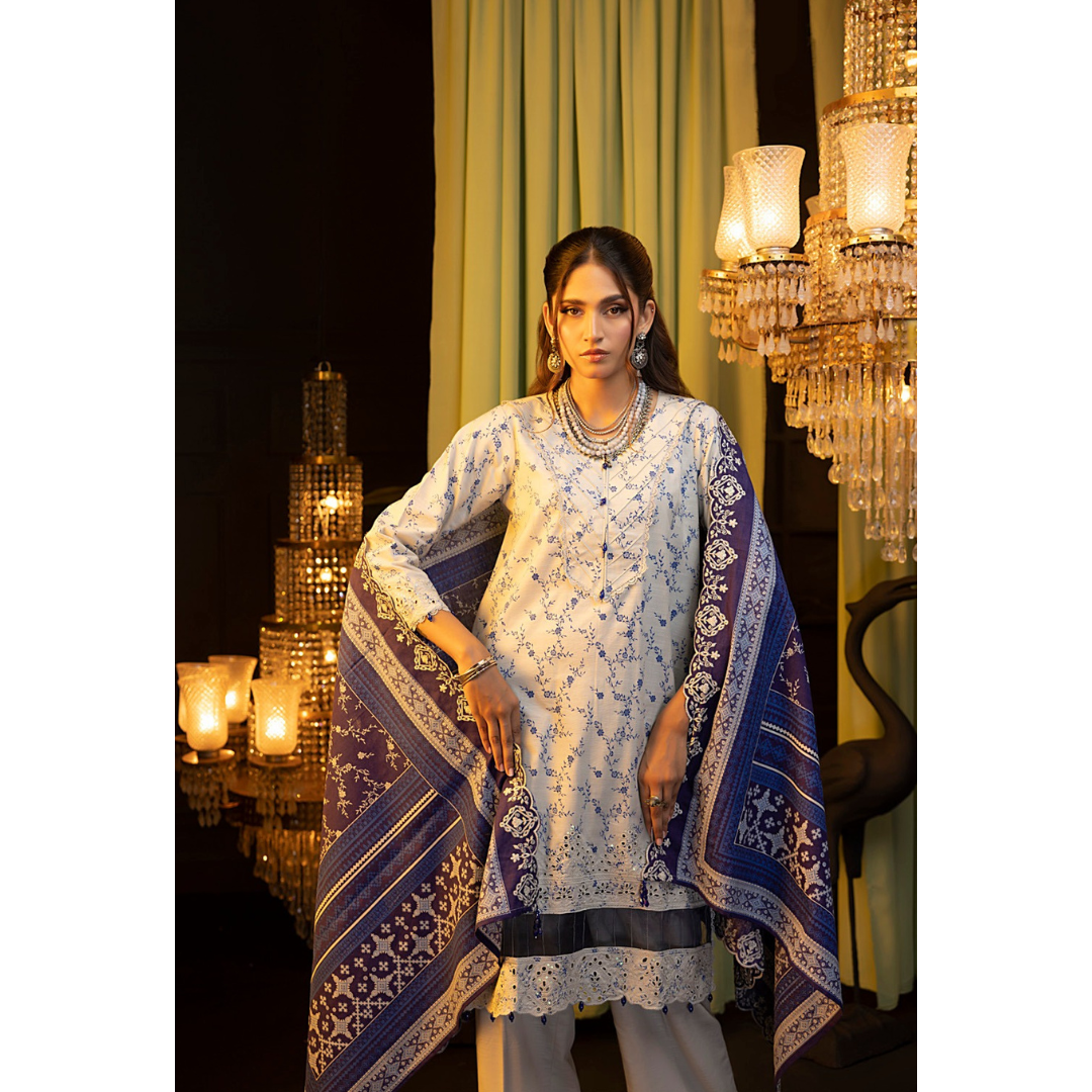 3 Piece – Unstitched Embroidered Cutwork Khaddar Suit – RegS0087653