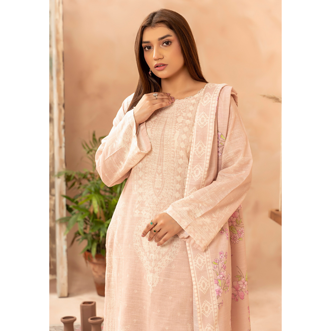 3 Piece – Unstitched Printed Khaddar Suit – SN306004