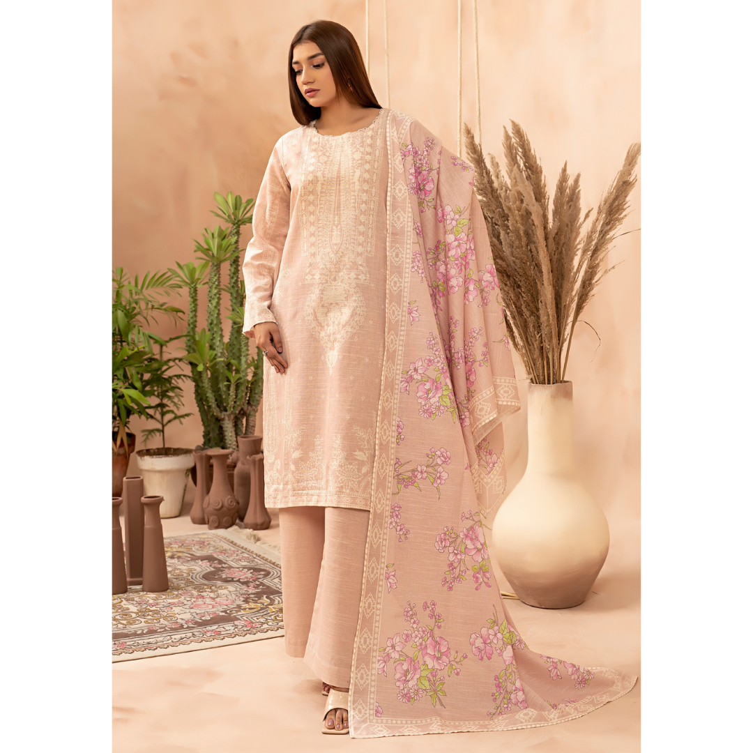 3 Piece – Unstitched Printed Khaddar Suit – SN306004