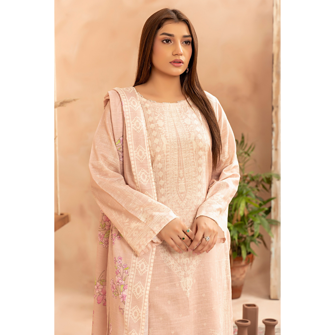 3 Piece – Unstitched Printed Khaddar Suit – SN306004