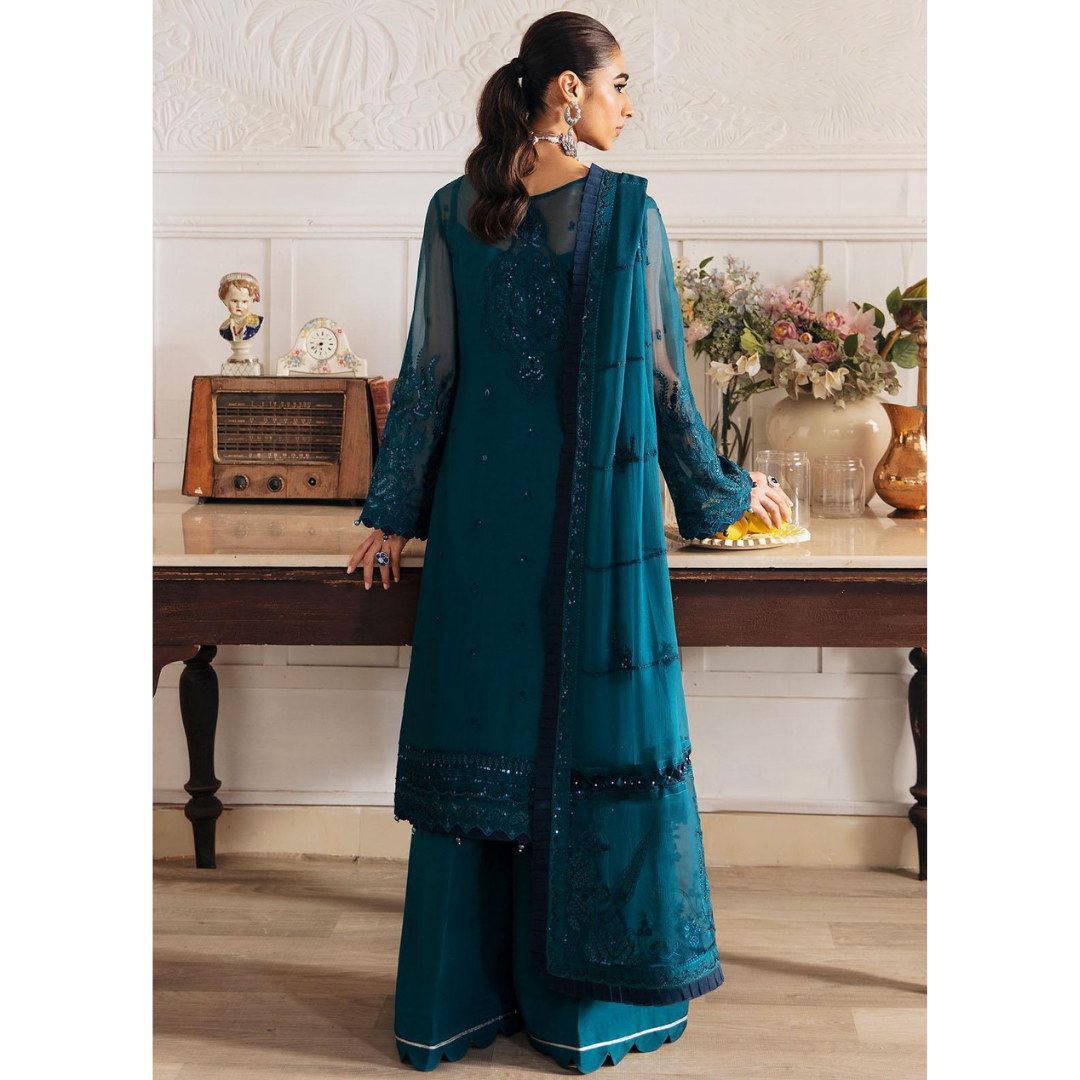 3 Piece-Sequins Chiffon Embroidered Suit-ZE979034