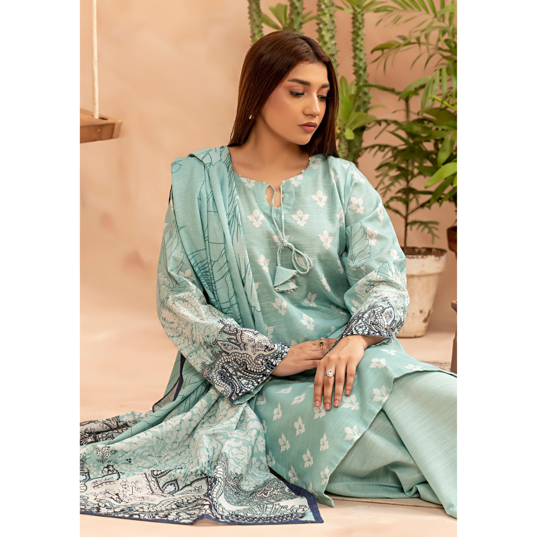 3 Piece – Unstitched Printed Khaddar Suit – SN306005