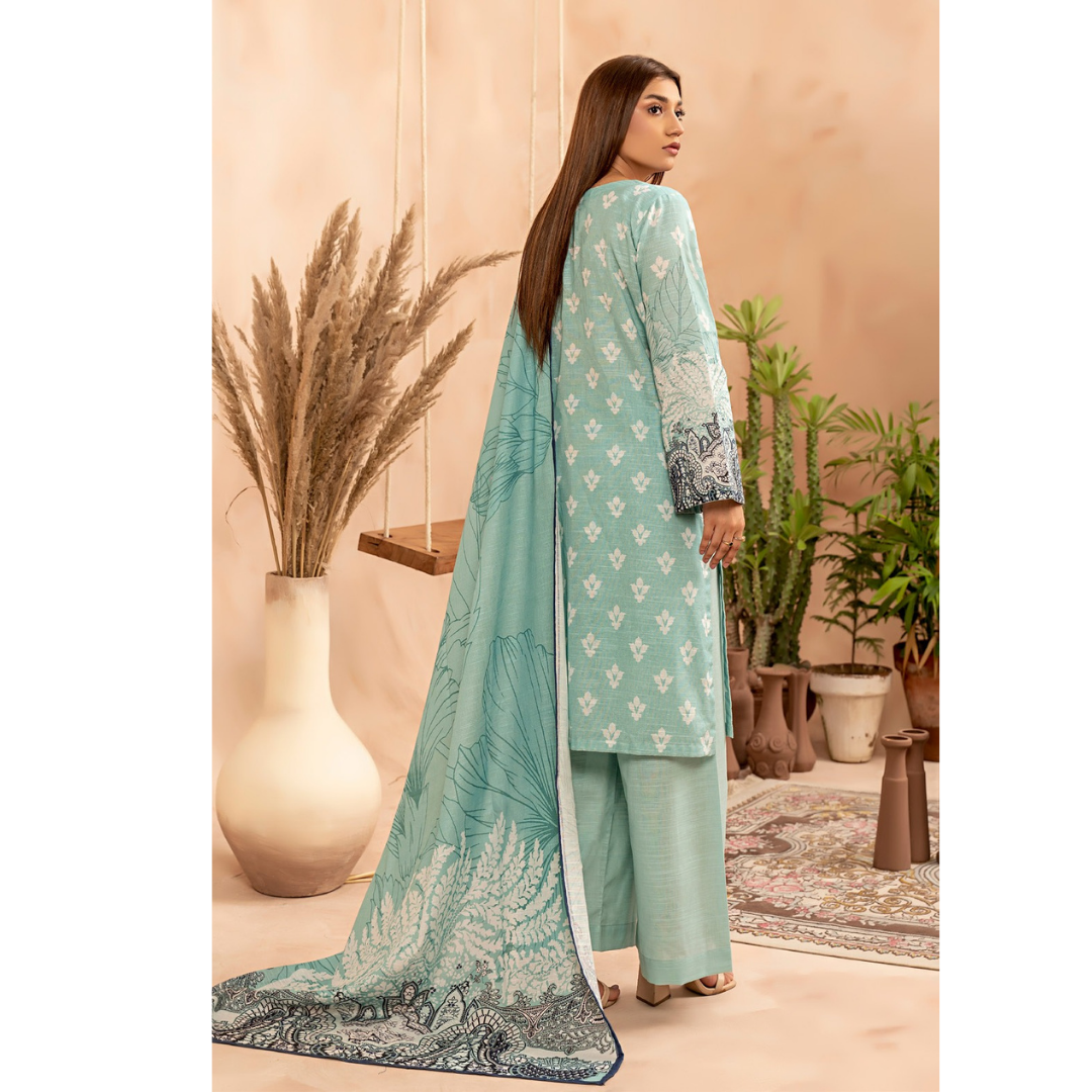 3 Piece – Unstitched Printed Khaddar Suit – SN306005