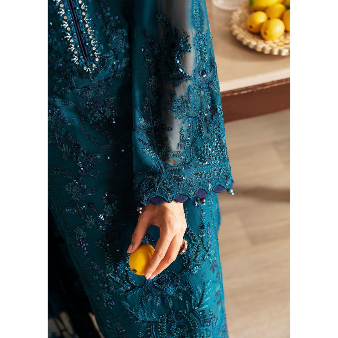 3 Piece-Sequins Chiffon Embroidered Suit-ZE979034