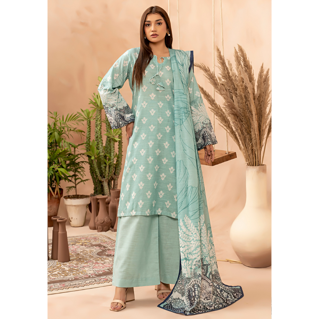 3 Piece – Unstitched Printed Khaddar Suit – SN306005