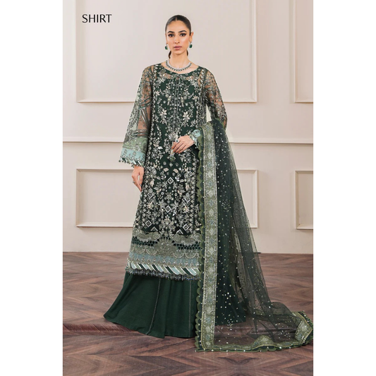 3 Piece- Organza Net Embroidered Suit-ZE979042