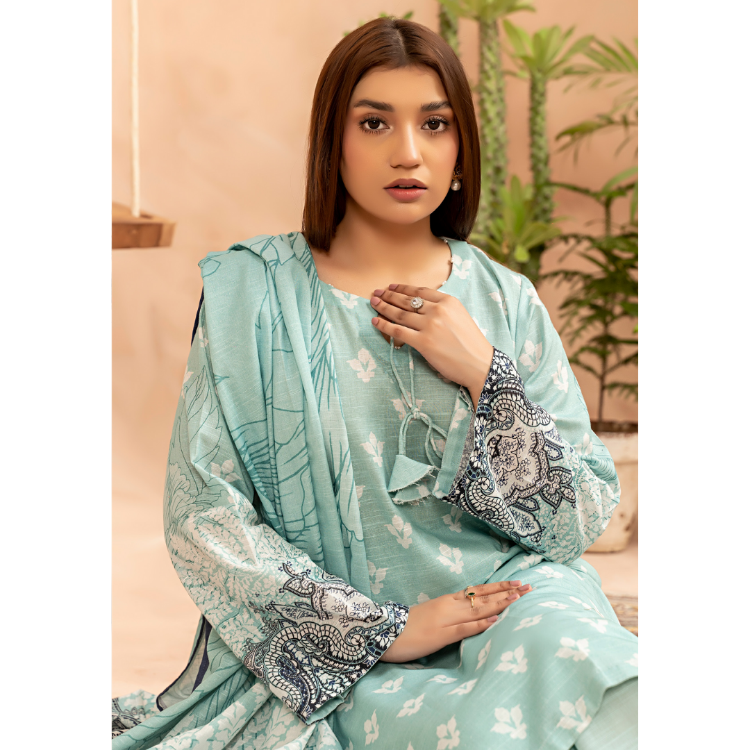 3 Piece – Unstitched Printed Khaddar Suit – SN306005