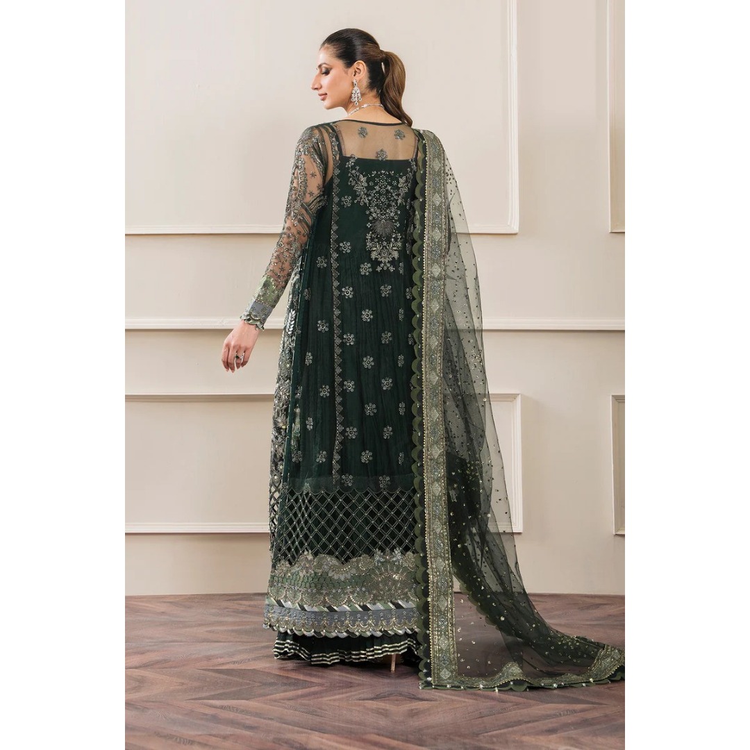 3 Piece- Organza Net Embroidered Suit-ZE979042