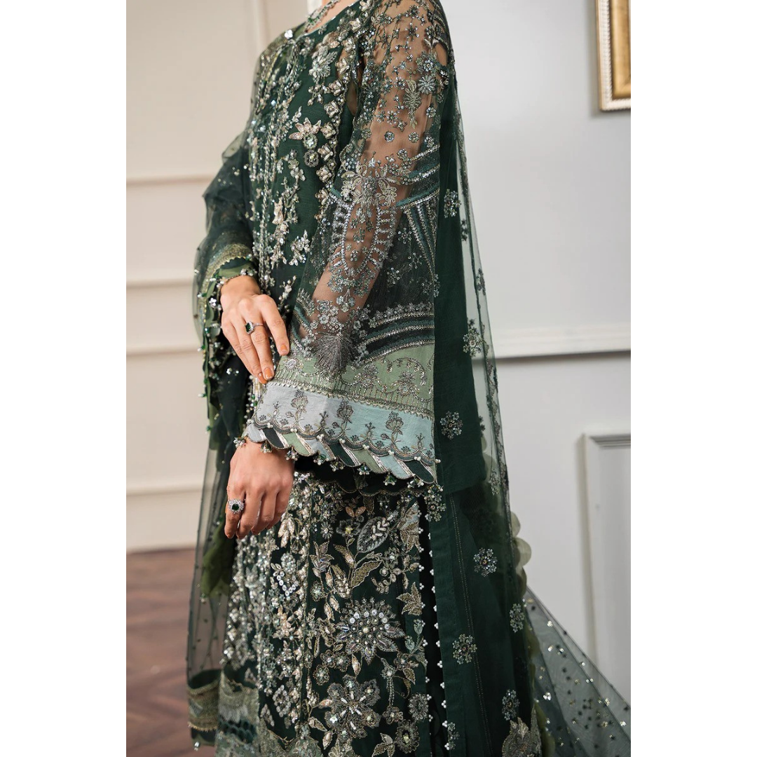 3 Piece- Organza Net Embroidered Suit-ZE979042