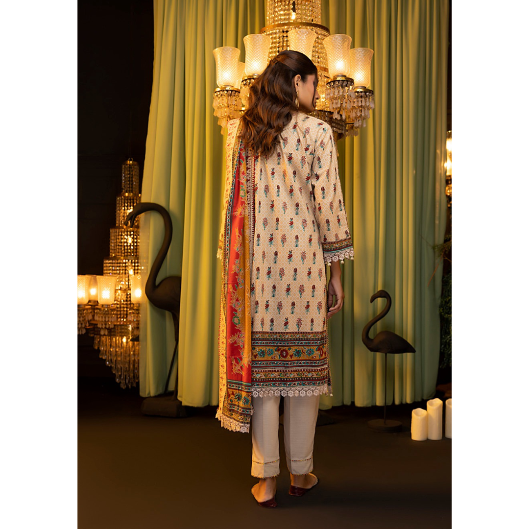 3 Piece – Unstitched Embroidered Cutwork Khaddar Suit – RegS0087655