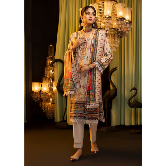 3 Piece – Unstitched Embroidered Cutwork Khaddar Suit – RegS0087655