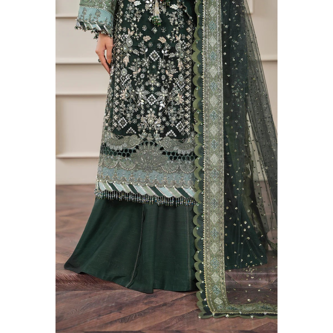 3 Piece- Organza Net Embroidered Suit-ZE979042