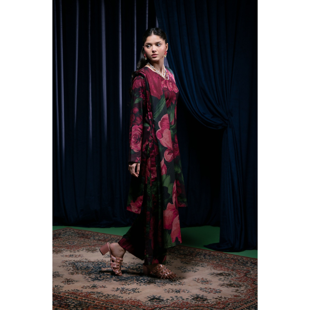 3 Piece – Unstitched Printed Dhanak Suit – DVF5895005