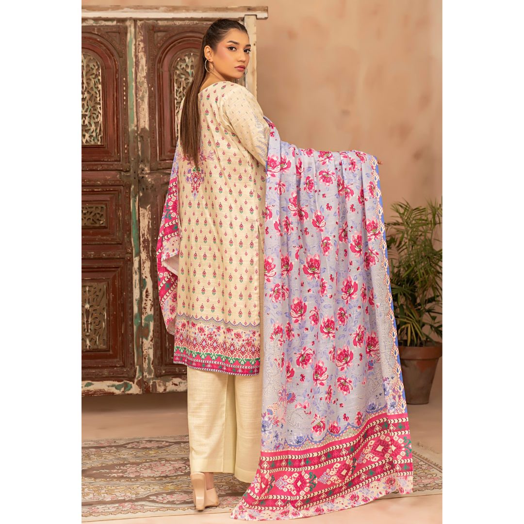 3 Piece – Unstitched Printed Khaddar Suit – SN306007