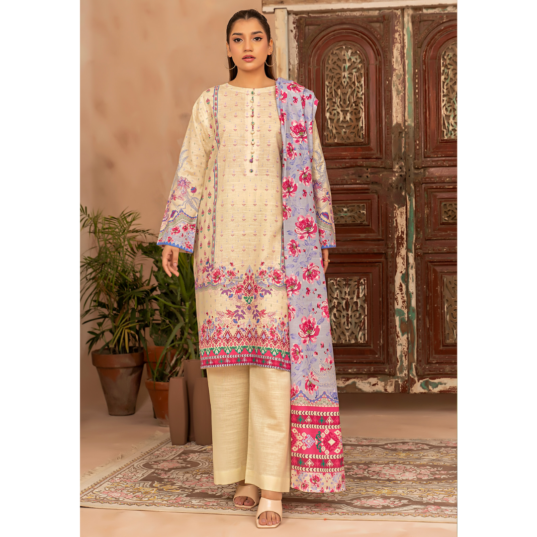 3 Piece – Unstitched Printed Khaddar Suit – SN306007