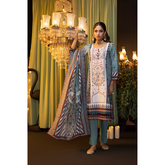 3 Piece – Unstitched Embroidered Cutwork Khaddar Suit – RegS0087657