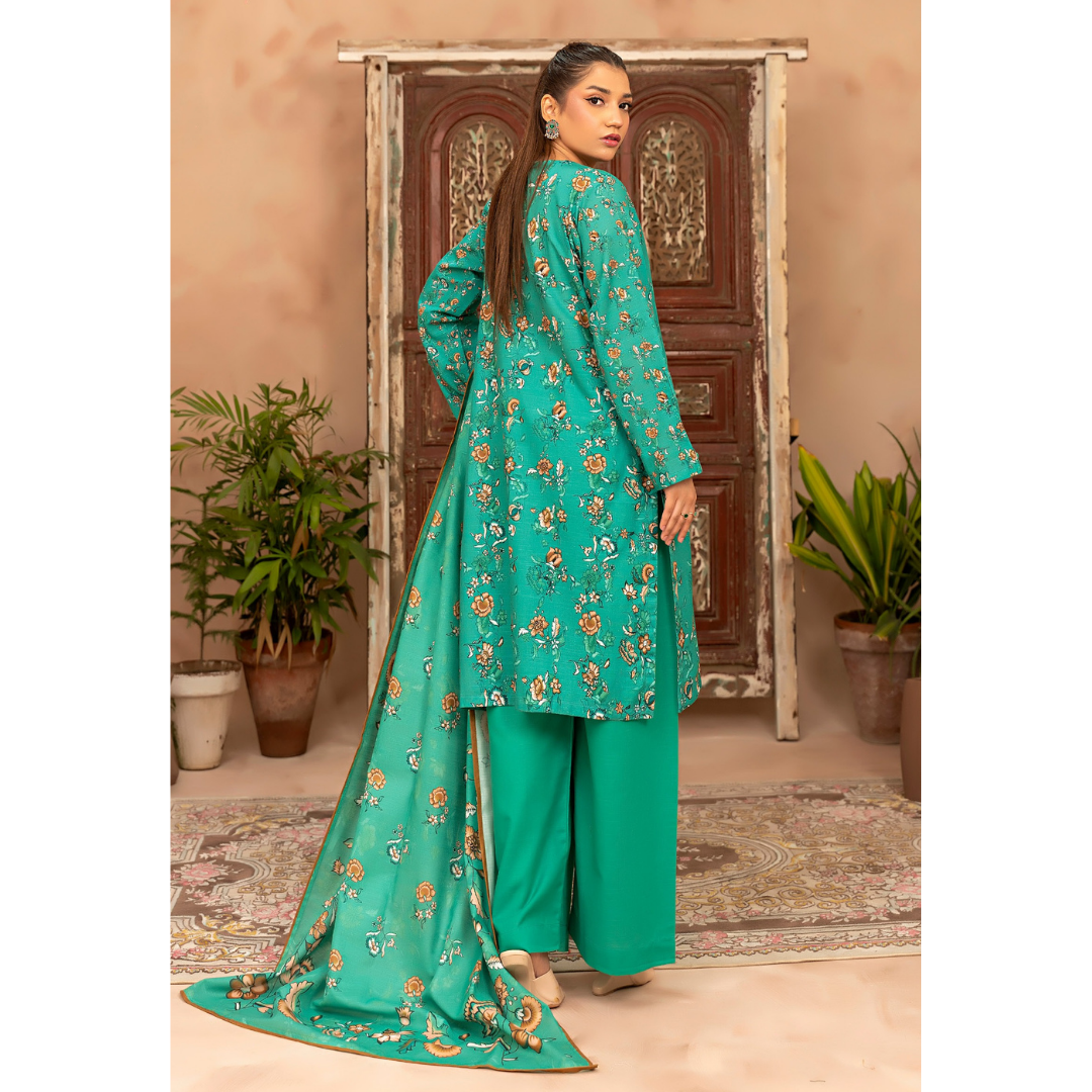 3 Piece – Unstitched Printed Khaddar Suit – SN306008