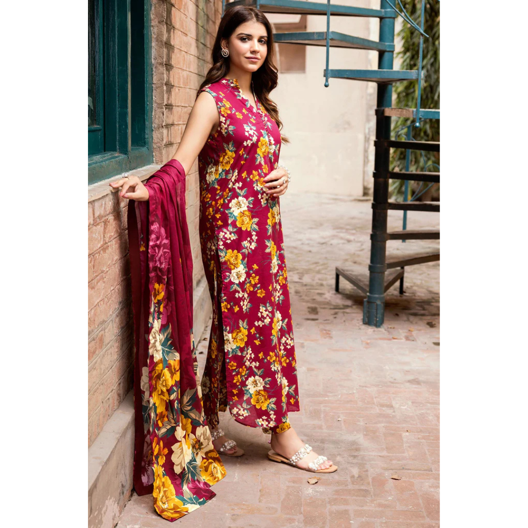 3 Piece – Unstitched Printed Khaddar Suit – MKS429002