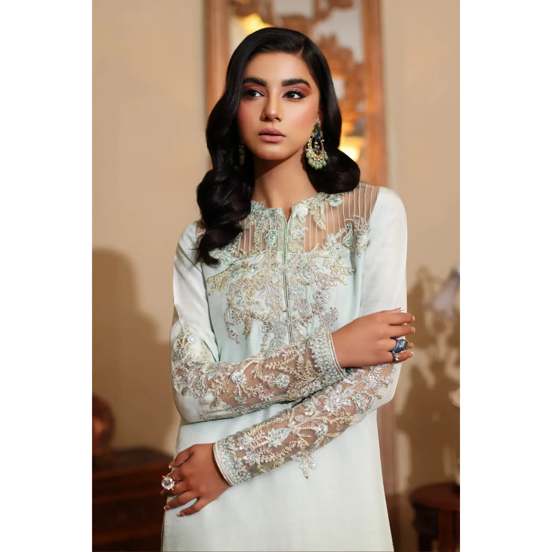 3 Piece- Velvet Embroidered Suit-ZE979046