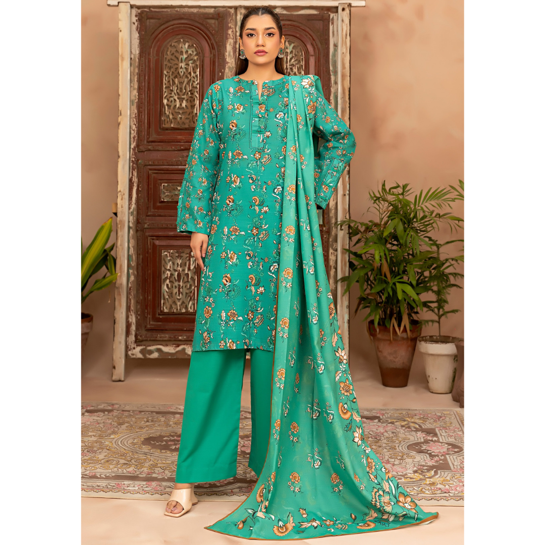 3 Piece – Unstitched Printed Khaddar Suit – SN306008