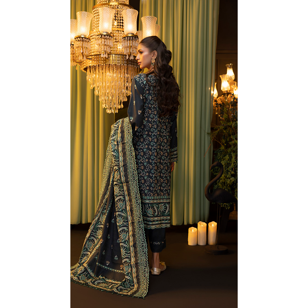 3 Piece – Unstitched Embroidered Cutwork Khaddar Suit – RegS0087658