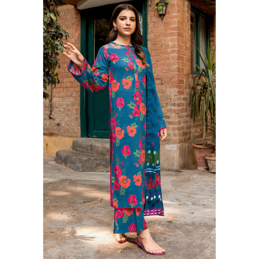 3 Piece – Unstitched Printed Khaddar Suit – MKS429005