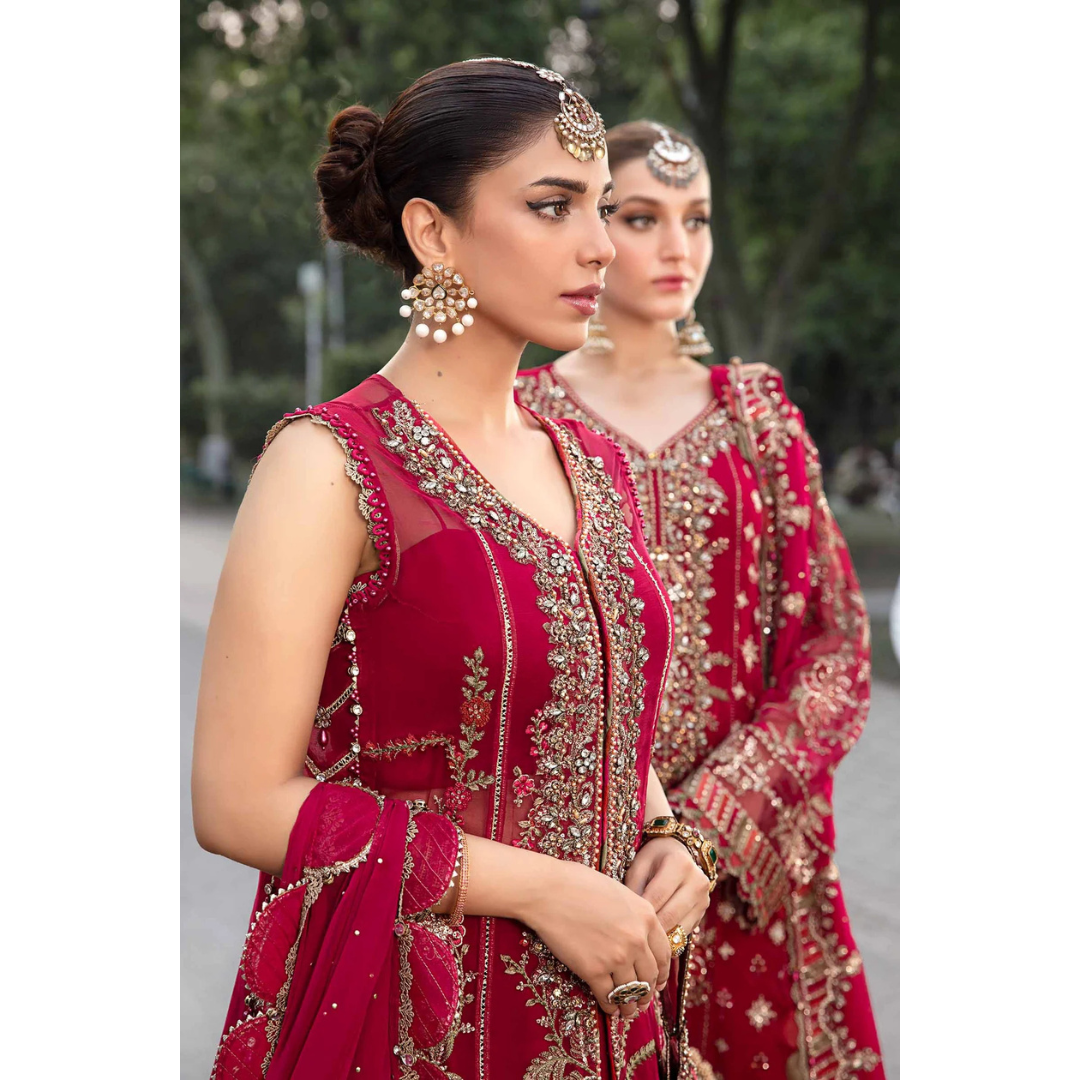 3 Piece – Unstitched Embroidered Chiffon Suit – MB350001