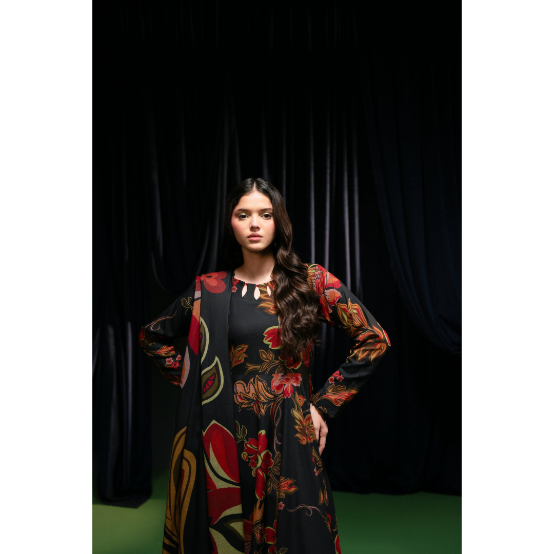 3 Piece – Unstitched Printed Dhanak Suit – DVF5895001