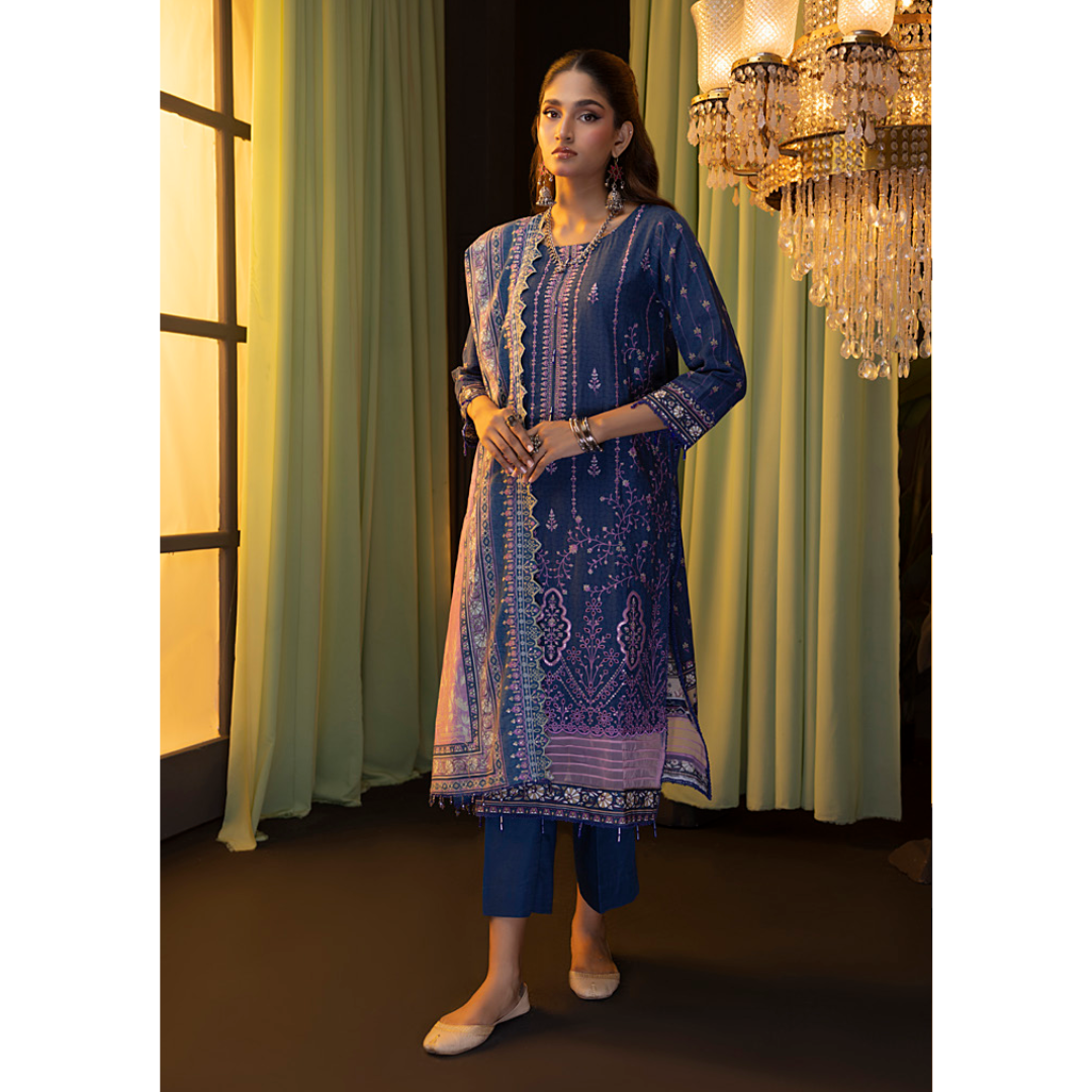 3 Piece – Unstitched Embroidered Cutwork Khaddar Suit – RegS0087659