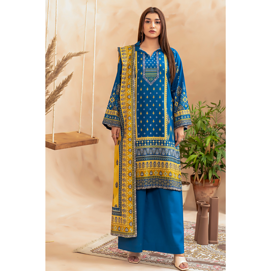 3 Piece – Unstitched Printed Khaddar Suit – SN306009