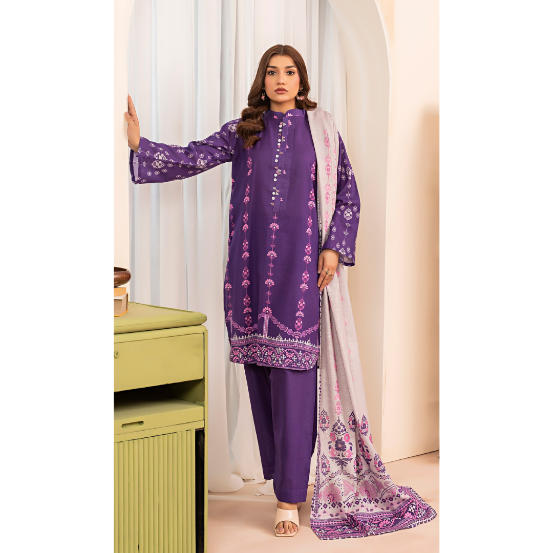 3 Piece – Unstitched Printed Khaddar Suit – SN3060010