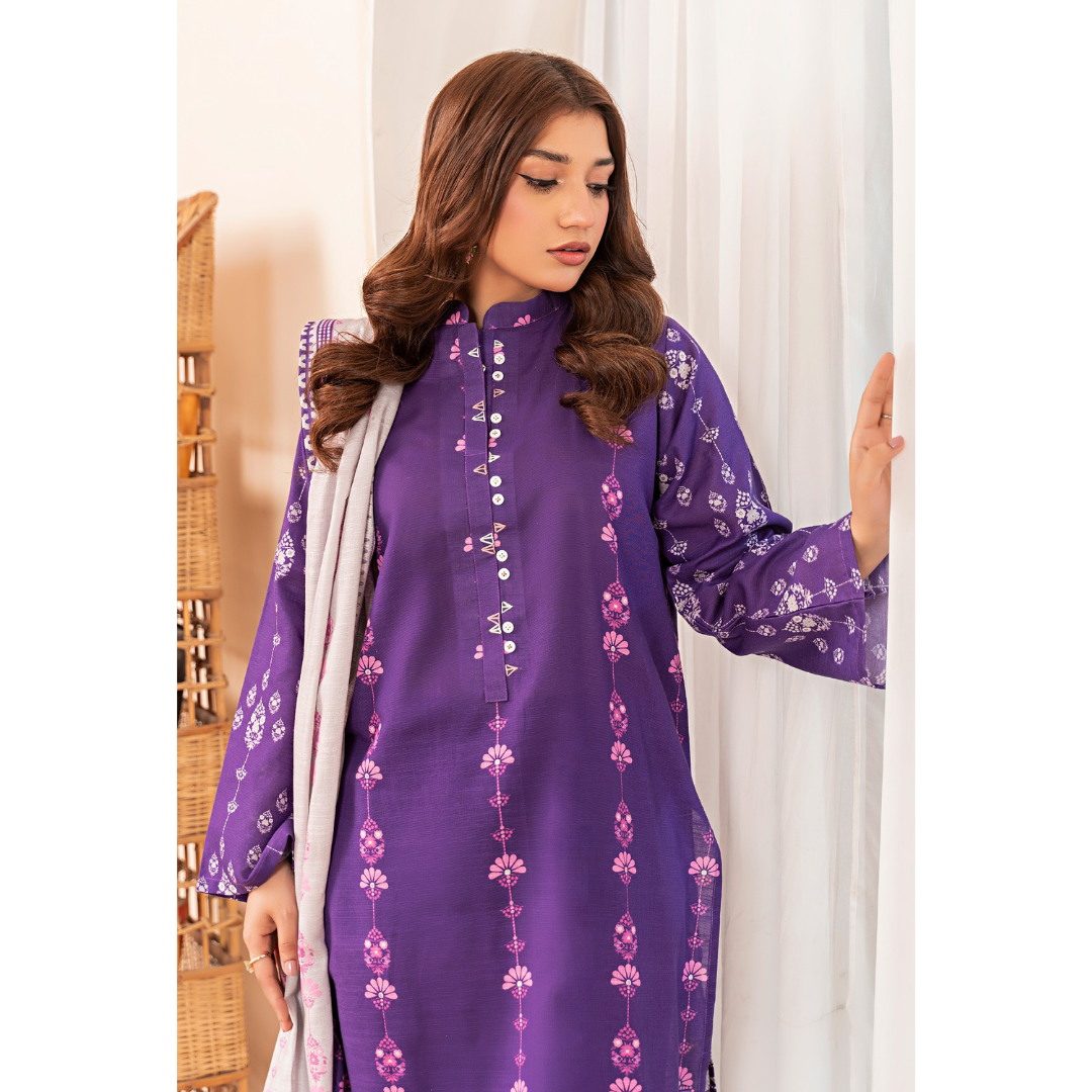 3 Piece – Unstitched Printed Khaddar Suit – SN3060010