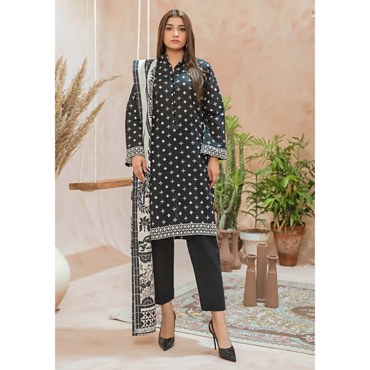 3 Piece – Unstitched Printed Khaddar Suit – SN3060011