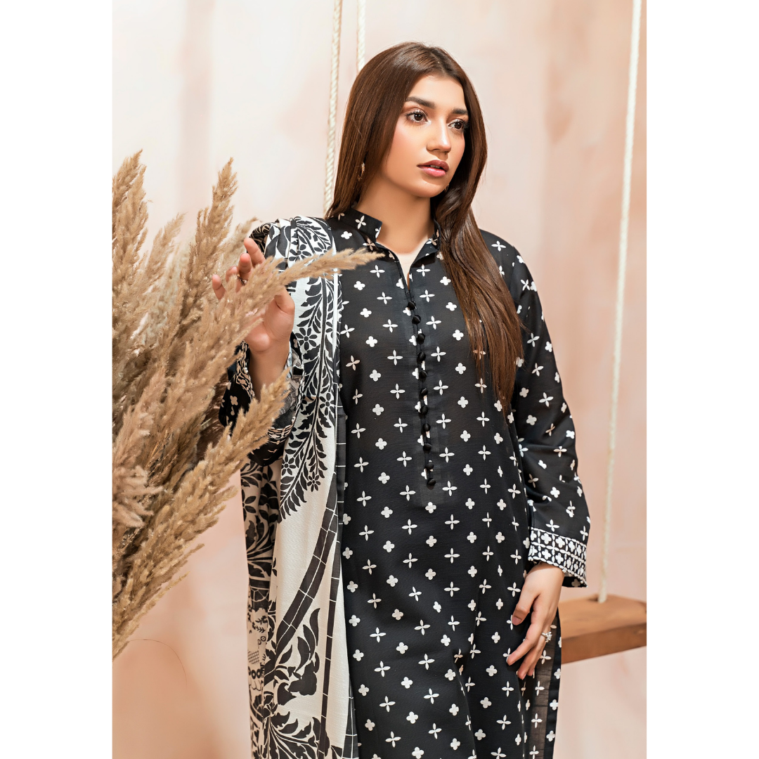 3 Piece – Unstitched Printed Khaddar Suit – SN3060011