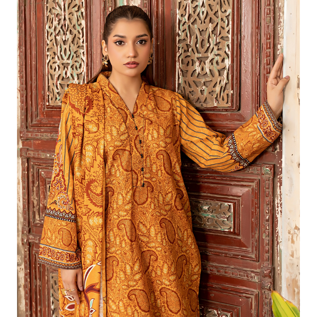 3 Piece – Unstitched Printed Khaddar Suit – SN3060012