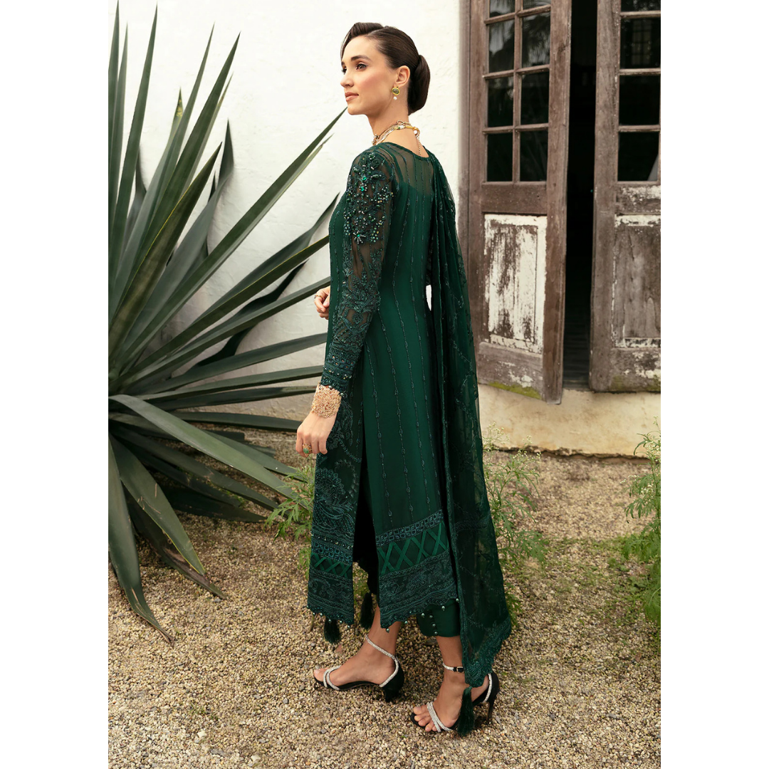 3 Piece- Embroidered Chiffon Suit-AHXANF16