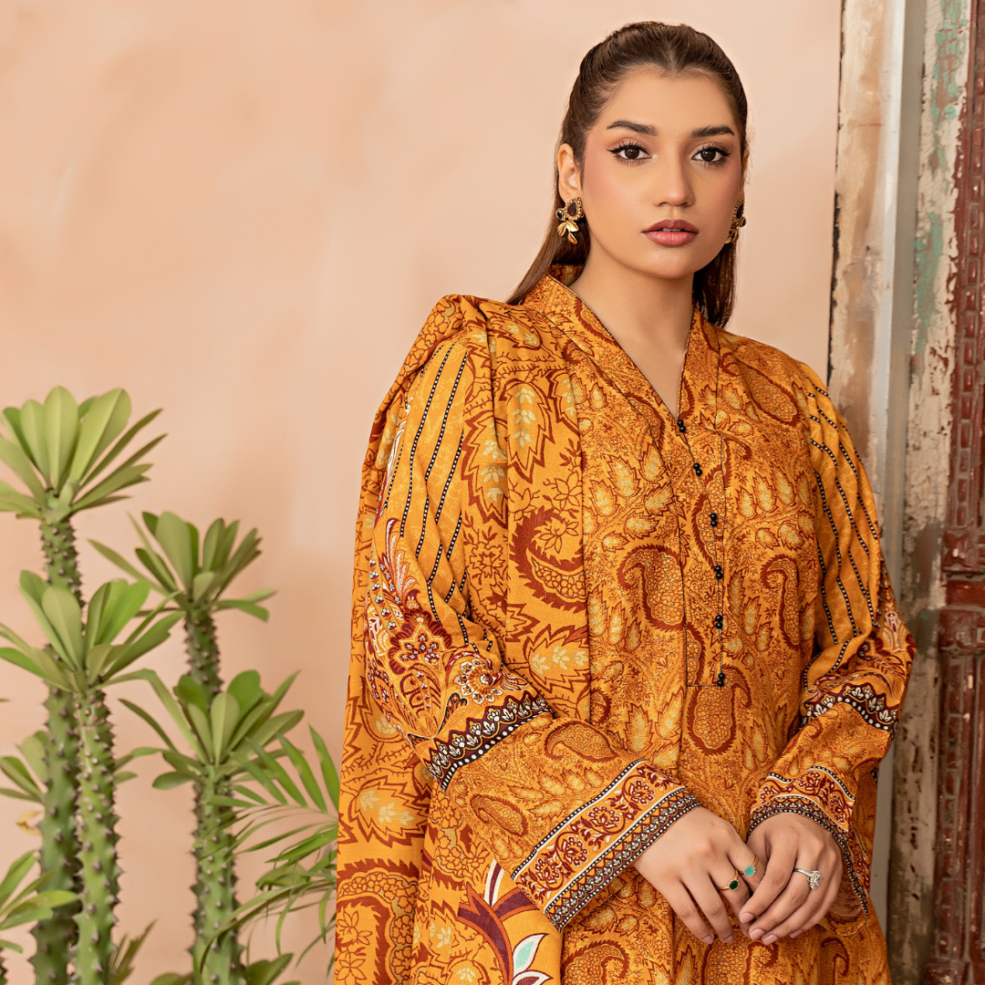 3 Piece – Unstitched Printed Khaddar Suit – SN3060012