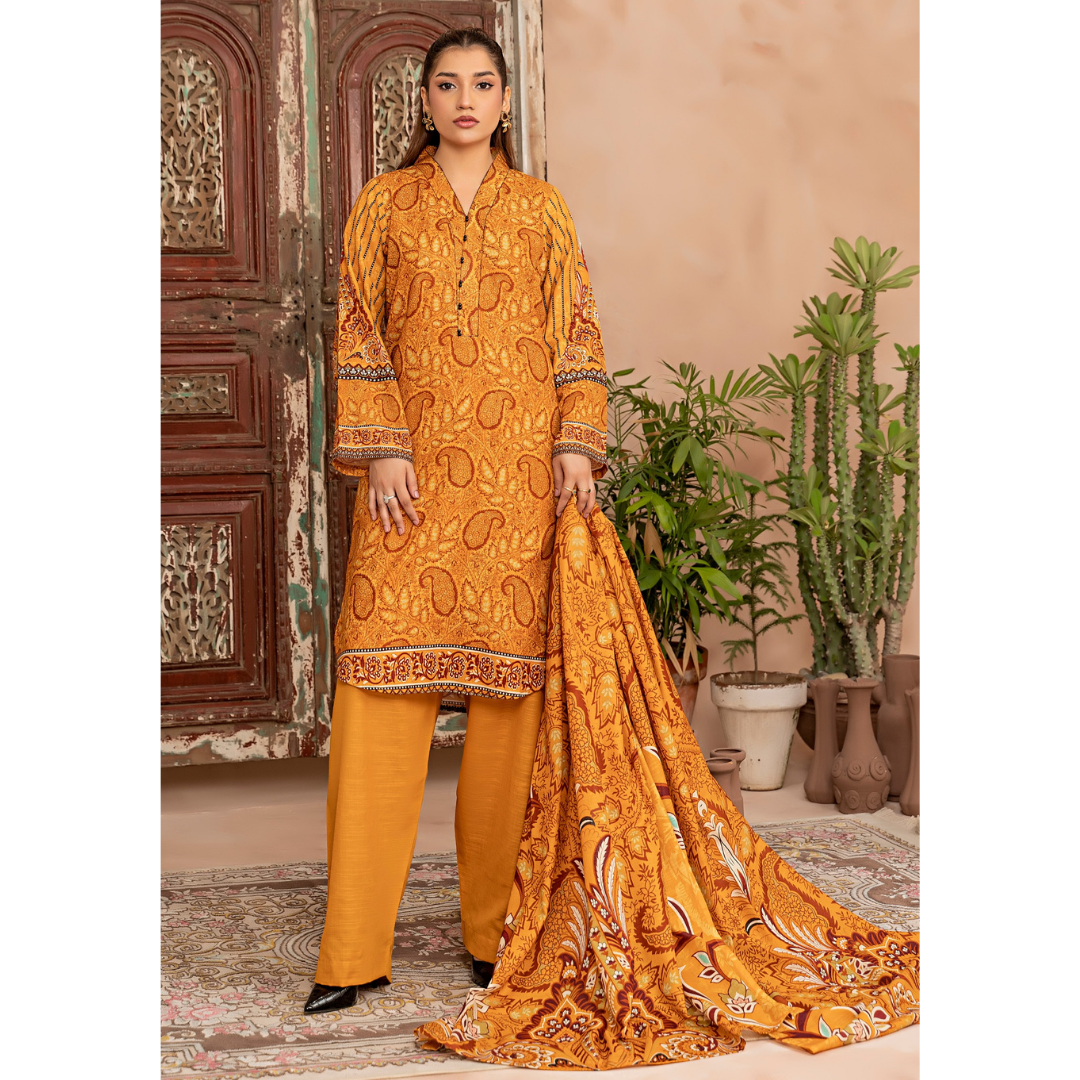 3 Piece – Unstitched Printed Khaddar Suit – SN3060012