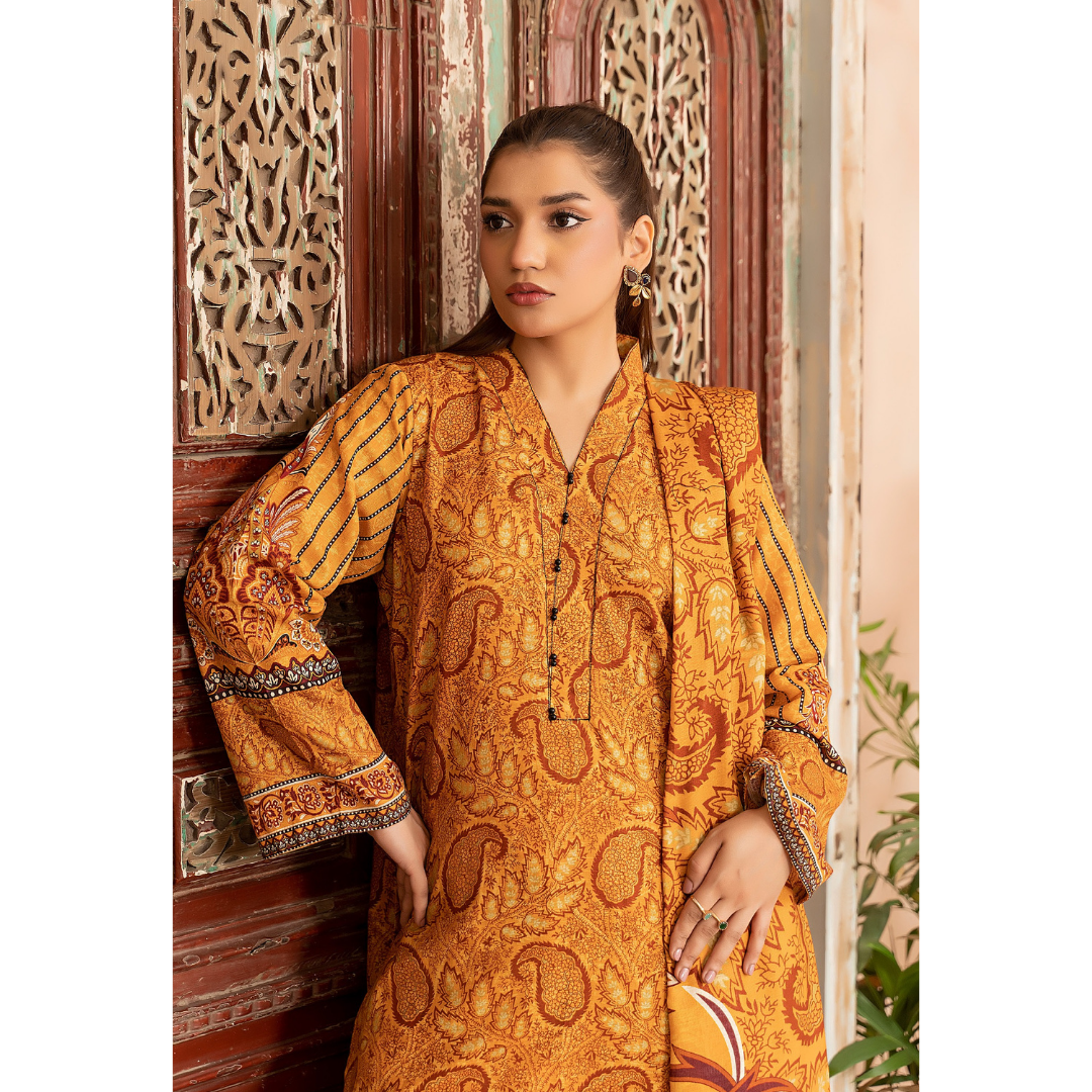 3 Piece – Unstitched Printed Khaddar Suit – SN3060012