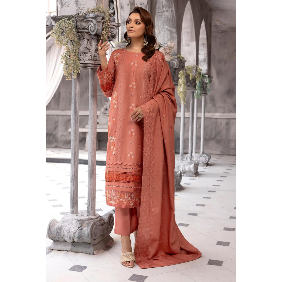 3 Piece – Unstitched Cutwork Embroidered Suit – SN562801