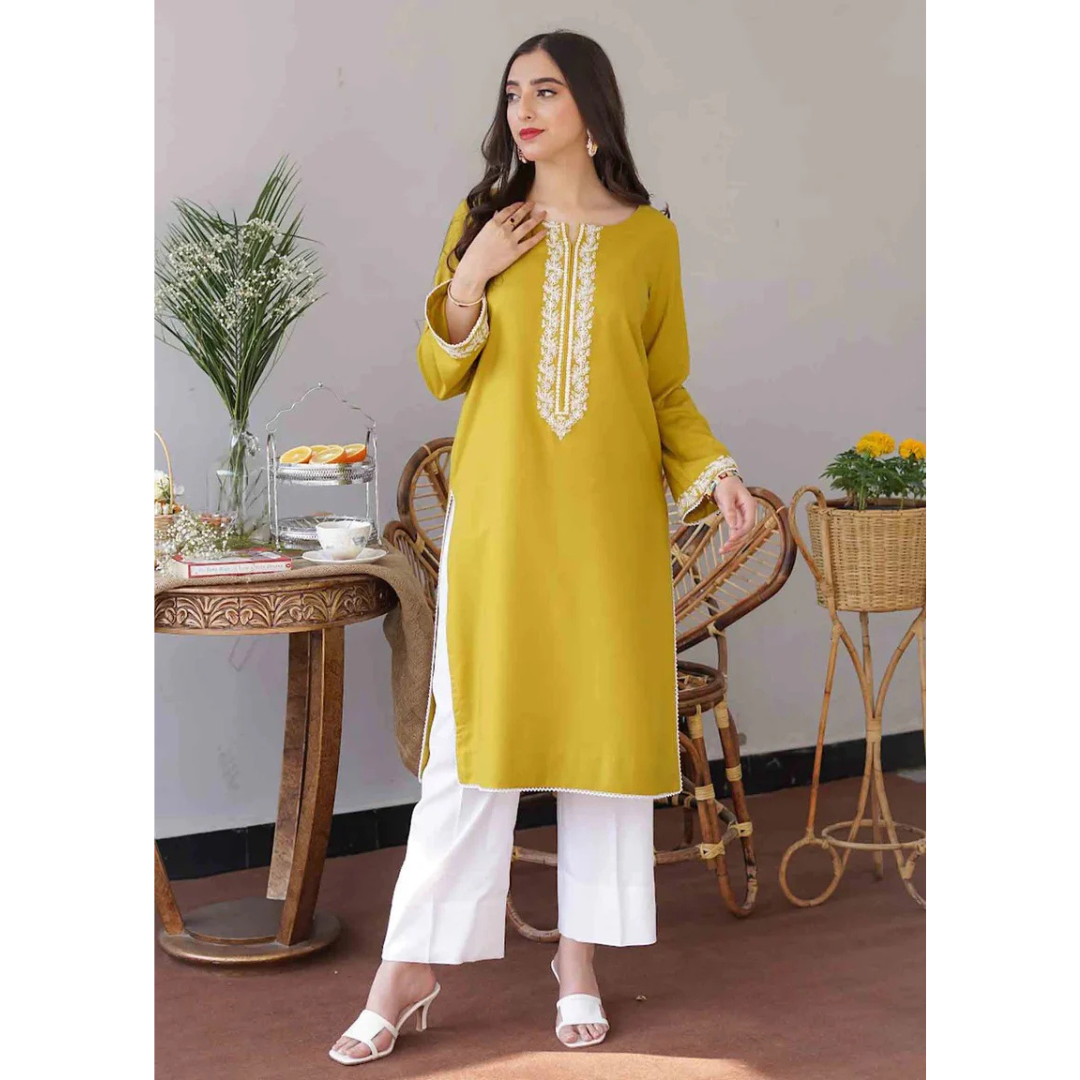 3 Piece – Unstitched Embroidered Dhanak Suit – AHXANF98