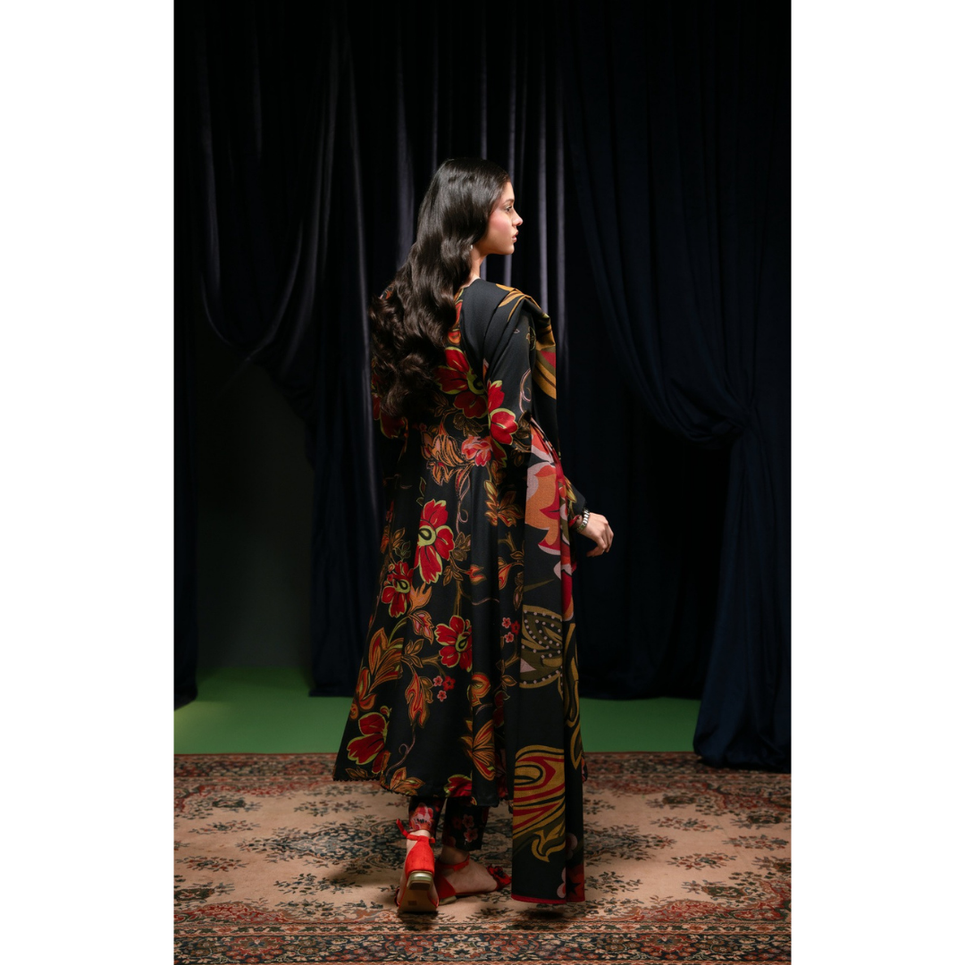 3 Piece – Unstitched Printed Dhanak Suit – DVF5895001