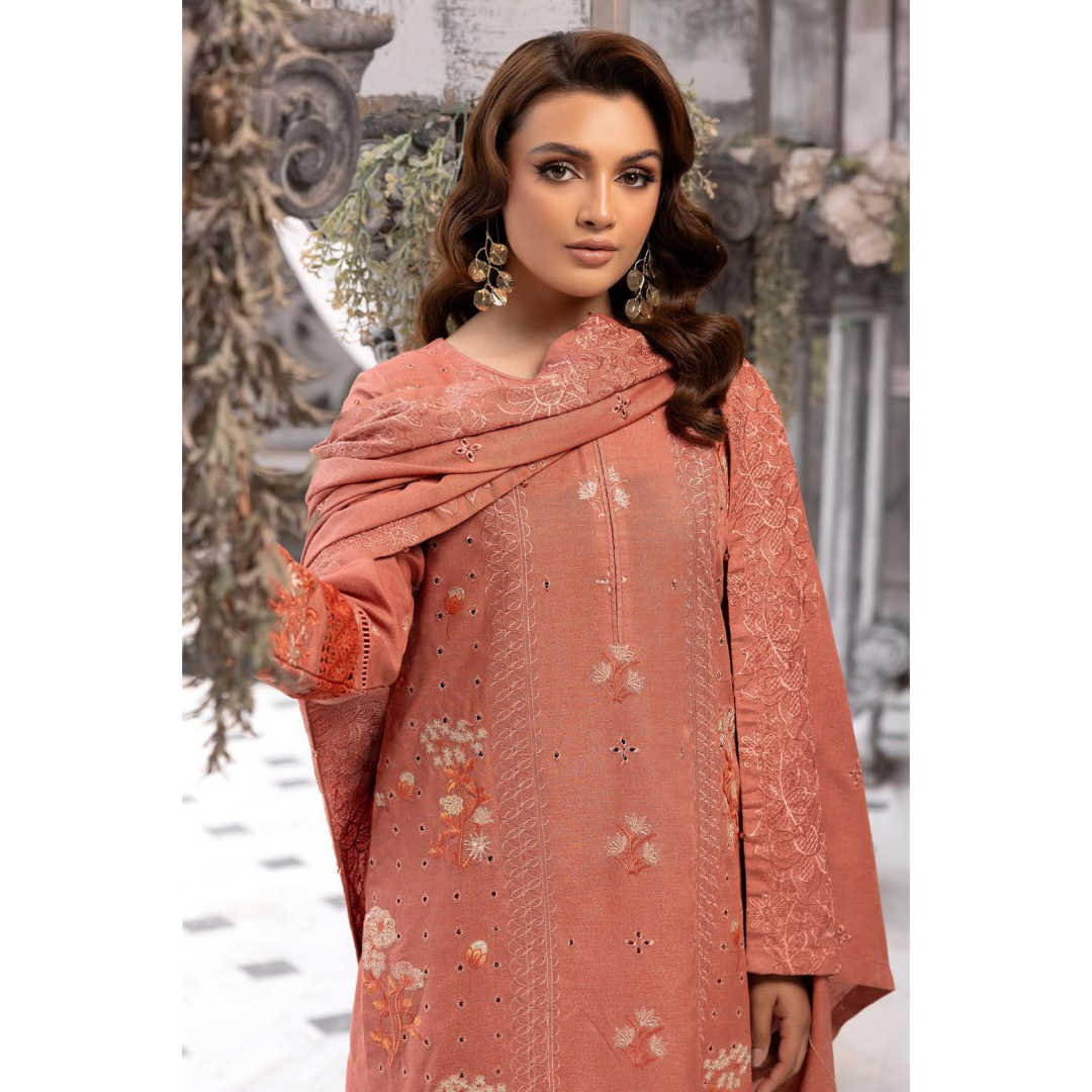 3 Piece – Unstitched Cutwork Embroidered Suit – SN562801