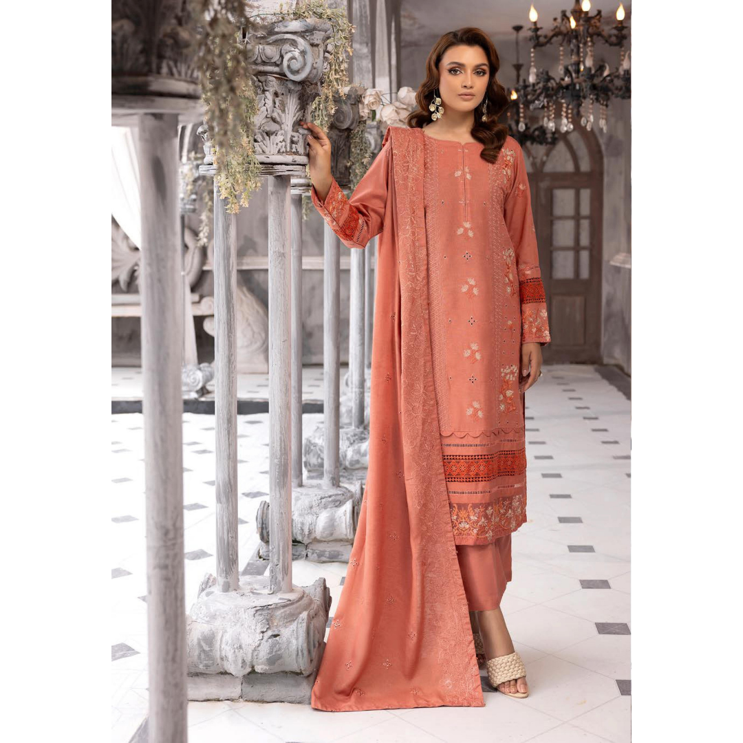 3 Piece – Unstitched Cutwork Embroidered Suit – SN562801