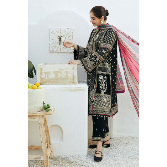 3 Piece – Unstitched Embroidered Dhanak Suit – VTXANF18