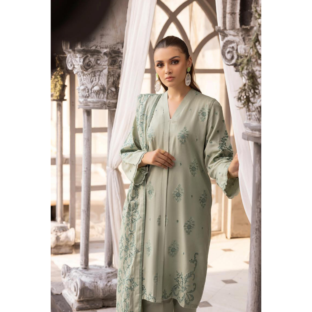 3 Piece – Unstitched Cutwork Embroidered Suit – SN562802