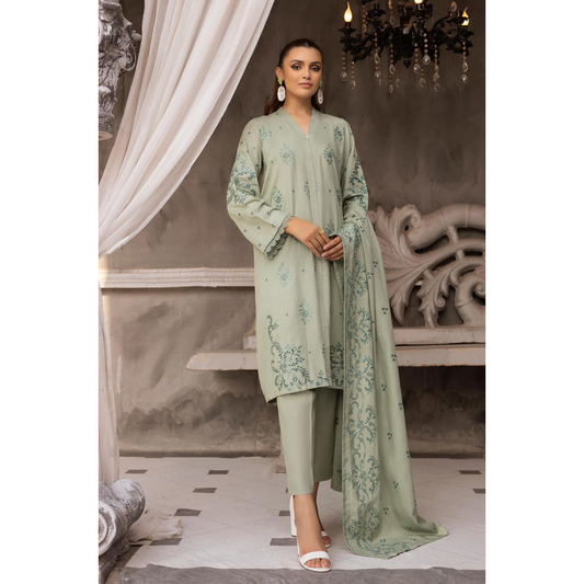 3 Piece – Unstitched Cutwork Embroidered Suit – SN562802